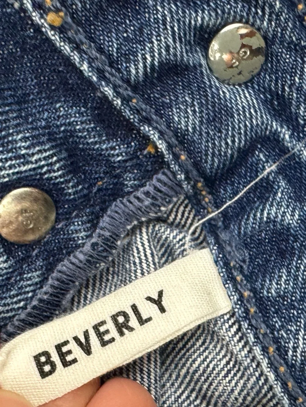GRLFRND denim Beverly button fly distressed hem long shorts sz 29